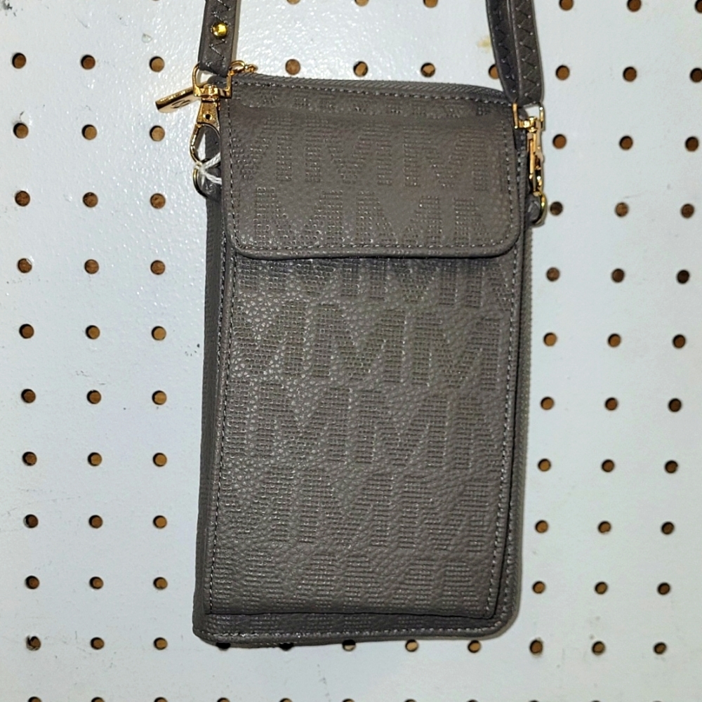 Brown wallet and phone crossbody bag.